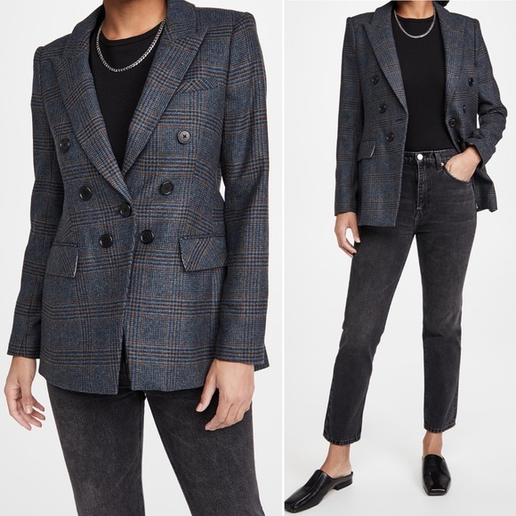 Veronica Beard Yareli Dickey Jacket in Navy Multi Size 4 Plaid Jacket Academia - Picture 16 of 16